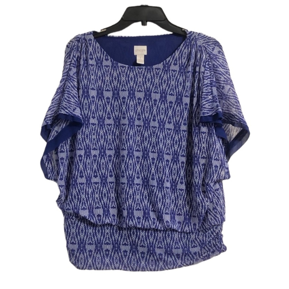 Chico’s Size 1 Blue Sheer Shirt